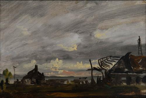 {'en': 'A boatyard, possibly at Exmouth Point, Devon'}