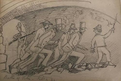 {'en': 'Tourists in the Baths of Titus, Rome'}