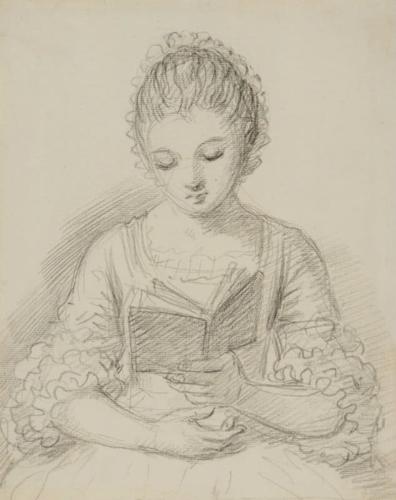 {'en': 'A girl reading a book'}