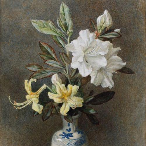 {'en': 'Azaleas in a blue and white Chinese vase'}